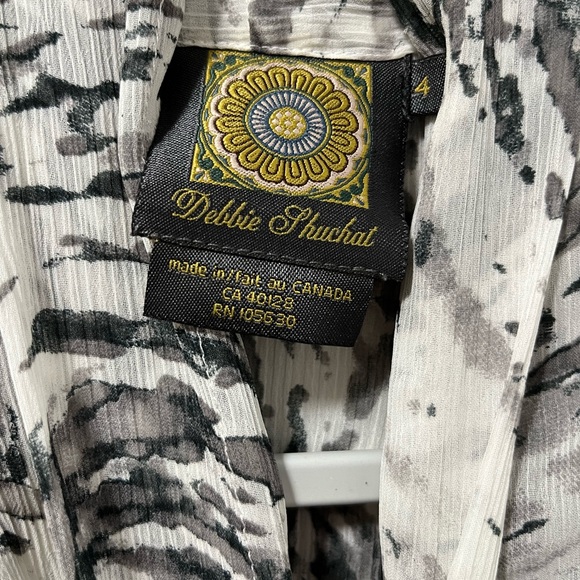 *DEBBIE SHUCHAT ULTRA FEMININE TIE FRONT BLOUSE - Picture 6 of 10